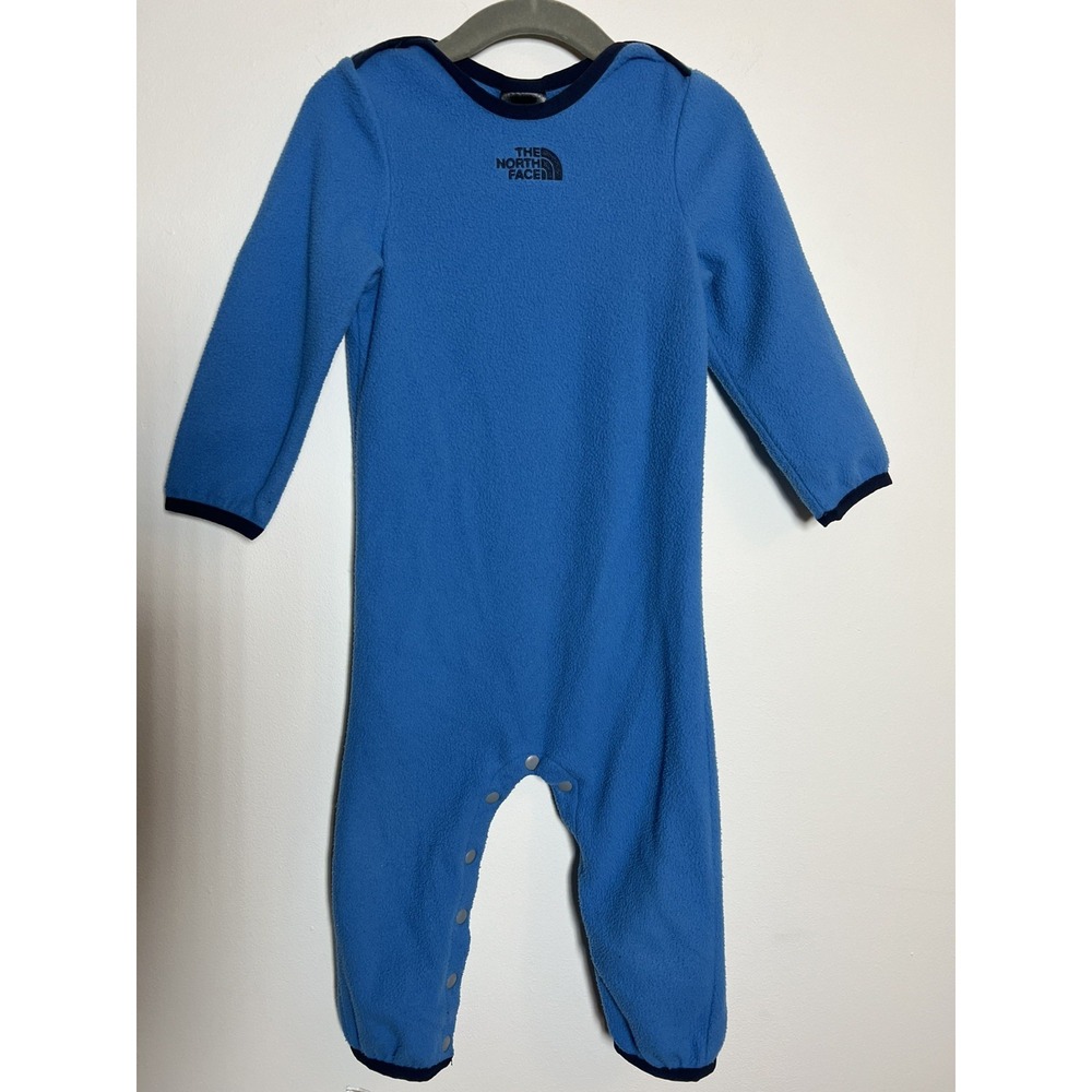 The North Face Warm Baby Infant 12-18M Blue Fleece One Piece Bunting Coverall